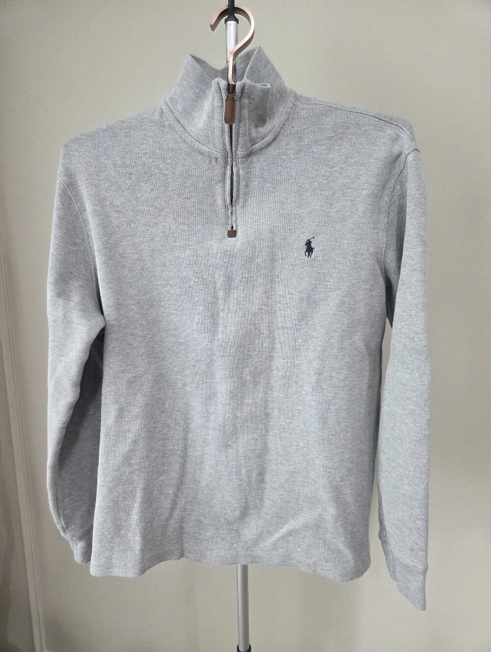 Polo by Ralph Lauren Light Gray Half-Zip Mock Neck Sweater Sz.M